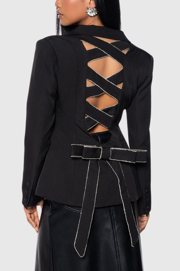 Celine Hollow Cross Plunge Blazer