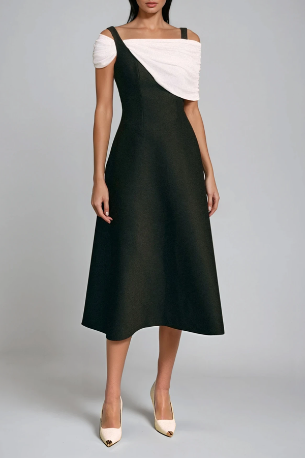 Dominykas Asymmetric Off Shoulder Midi Dress