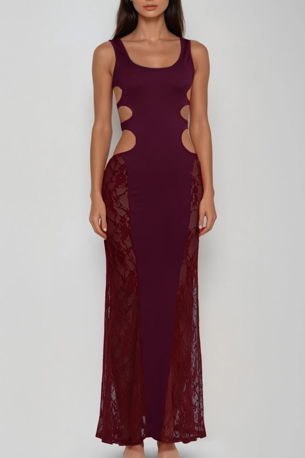 Dora Cutout Mesh Bodycon Maxi Dress