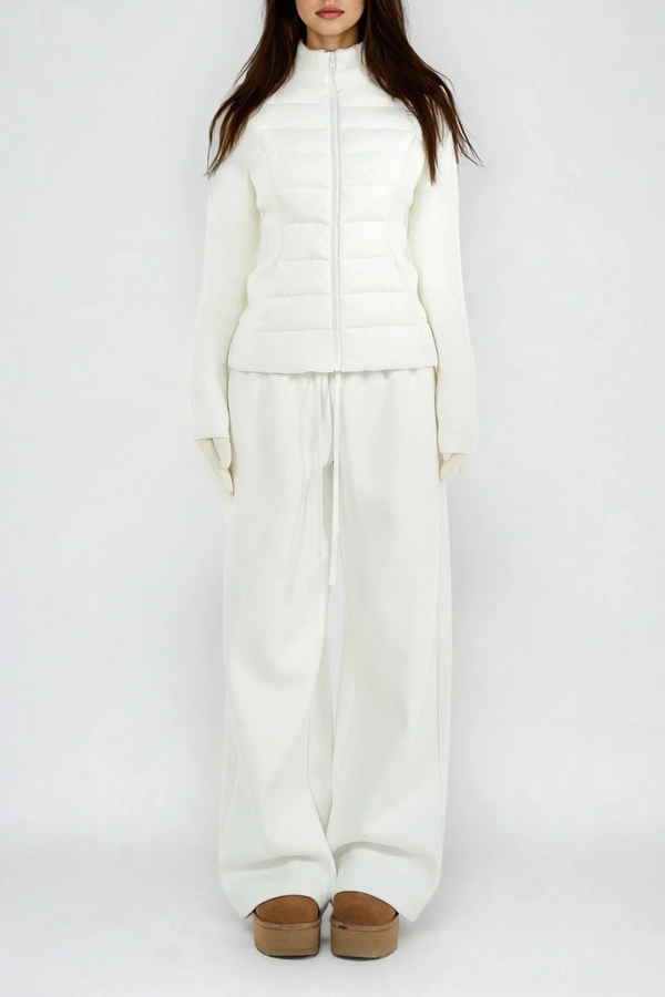 Donatello Drawstring Straight Pants In White