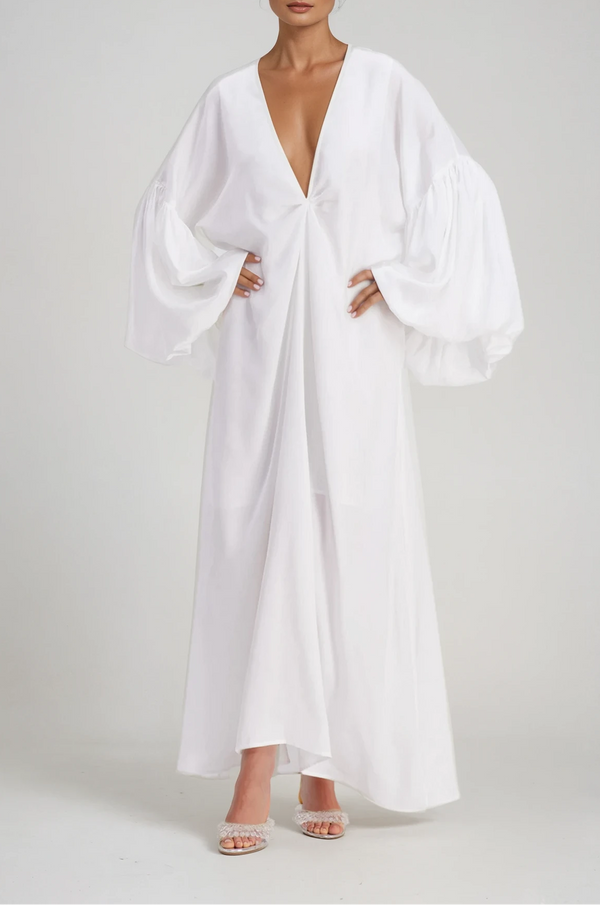 Charlton Plunge Balloon Sleeve Maxi Dress