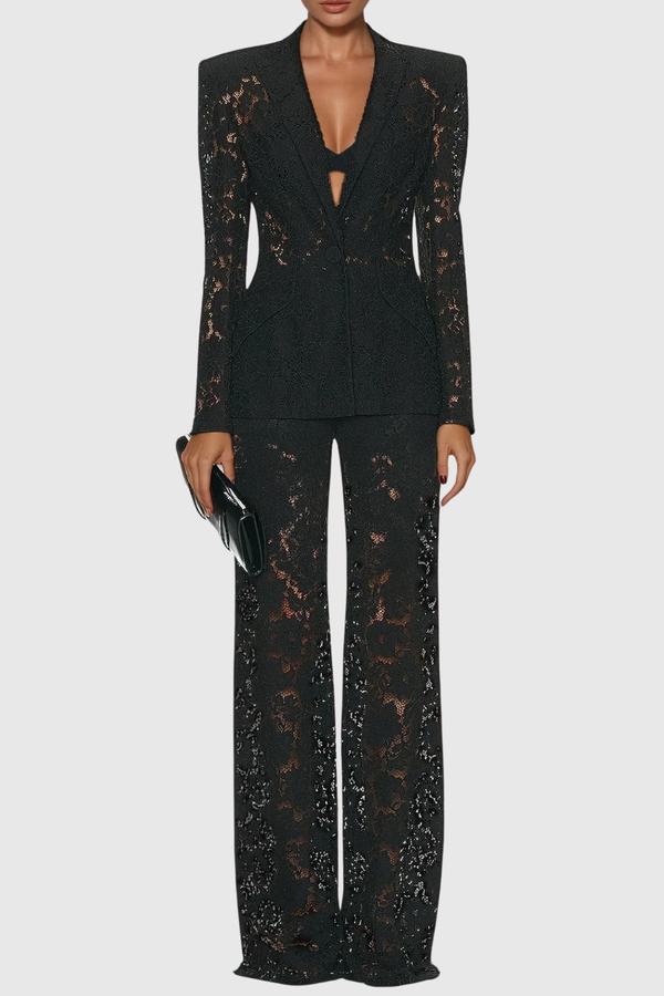 Djehutimose Floral Lace Pants Set
