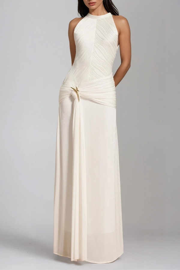 Djene Ruch Fringe Maxi Dress