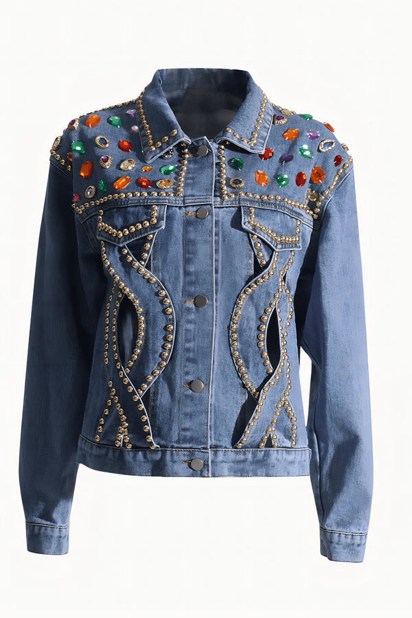 Abigail  Rhinestone Hollow Patchwork Jacket