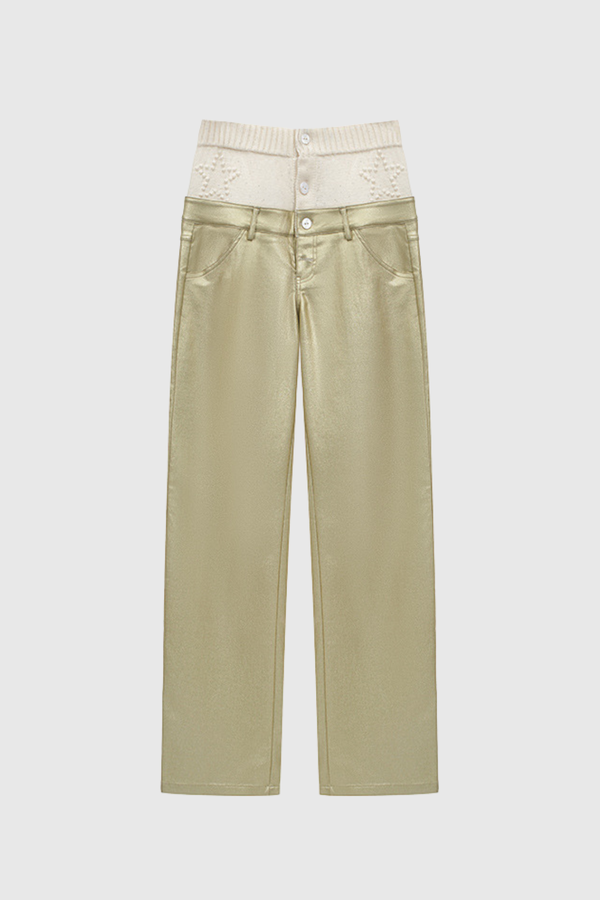 Acelynn Deconstruct Metallic Pants