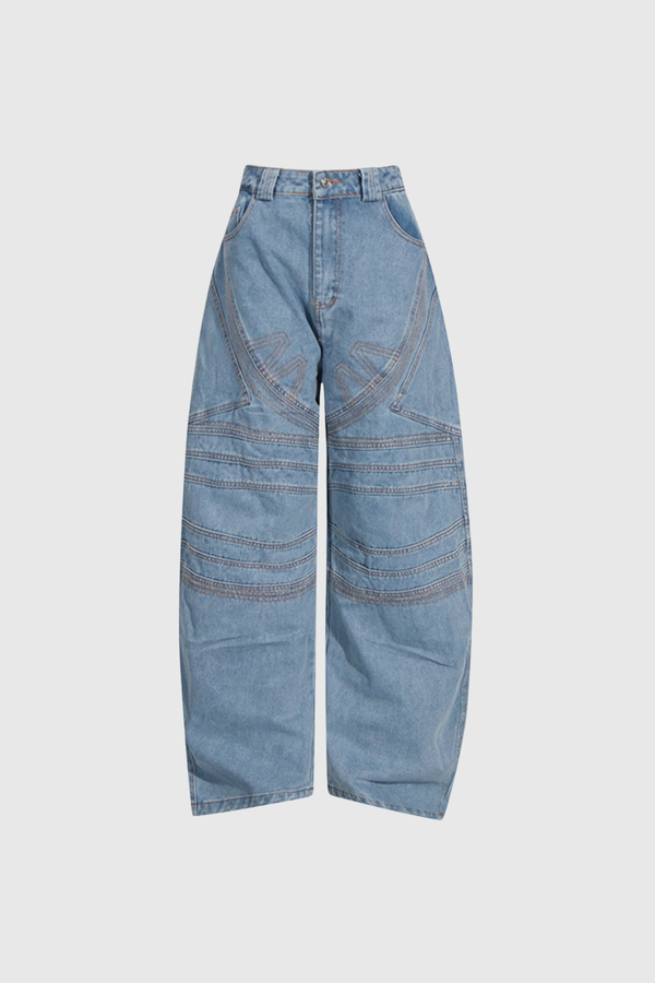 Acton Stripe Deconstruct Wide Jeans