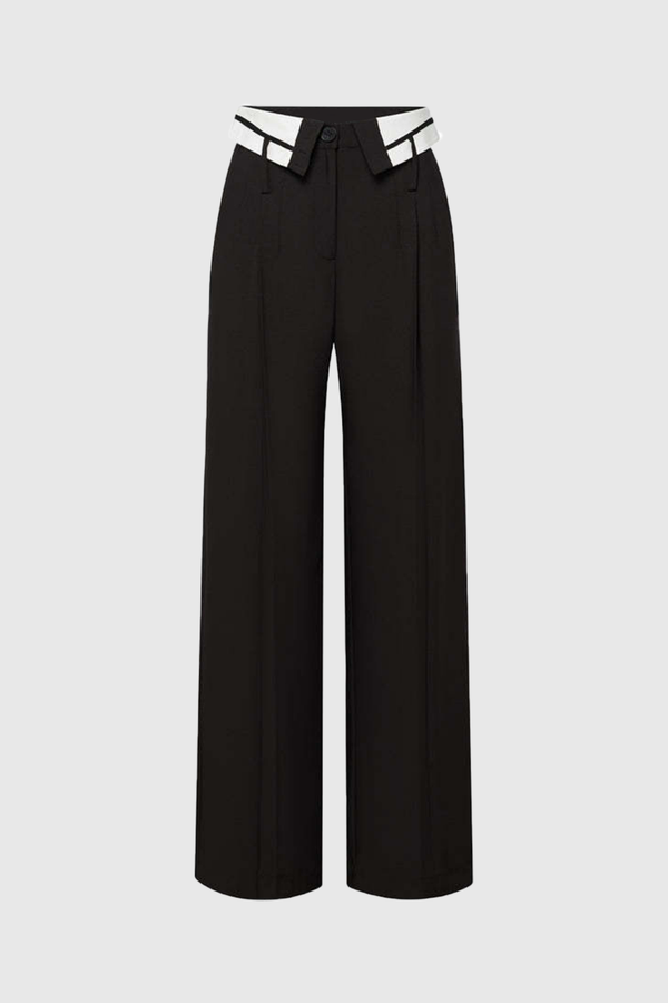 Adele Lapel Suit Pants In Black