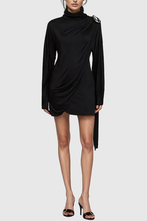 Agu Ruch Fringe Mini Dress In Black