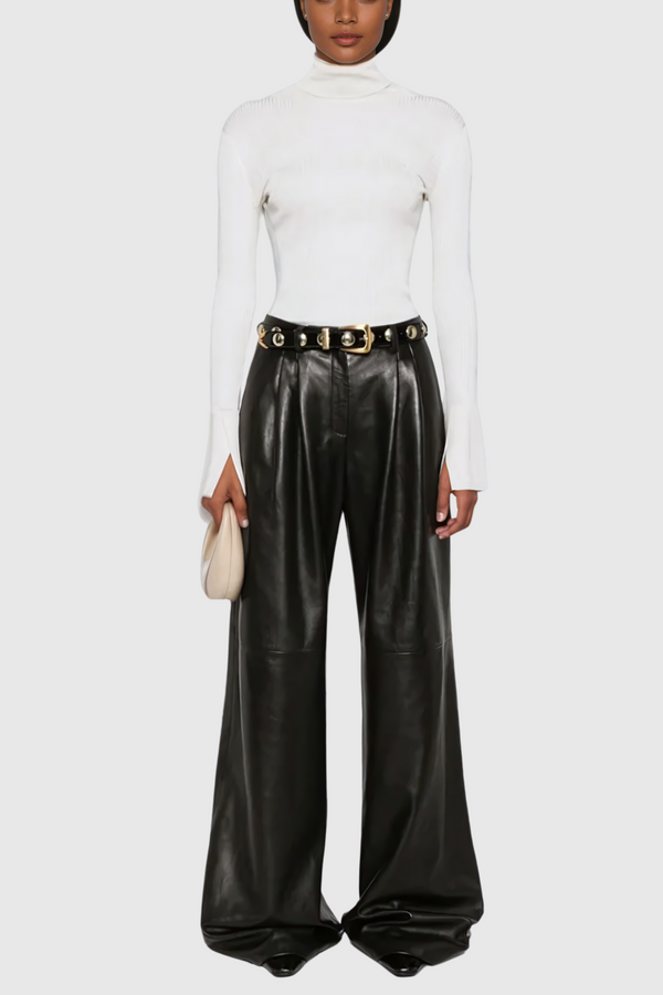 Aiattaua Leather Wide Pants