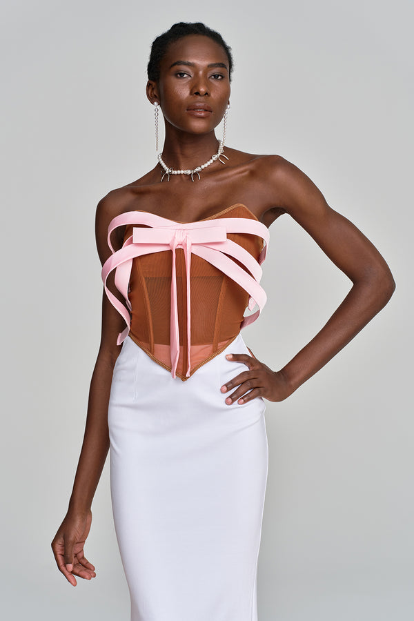 Ake Bow Strapless Deconstruct Top