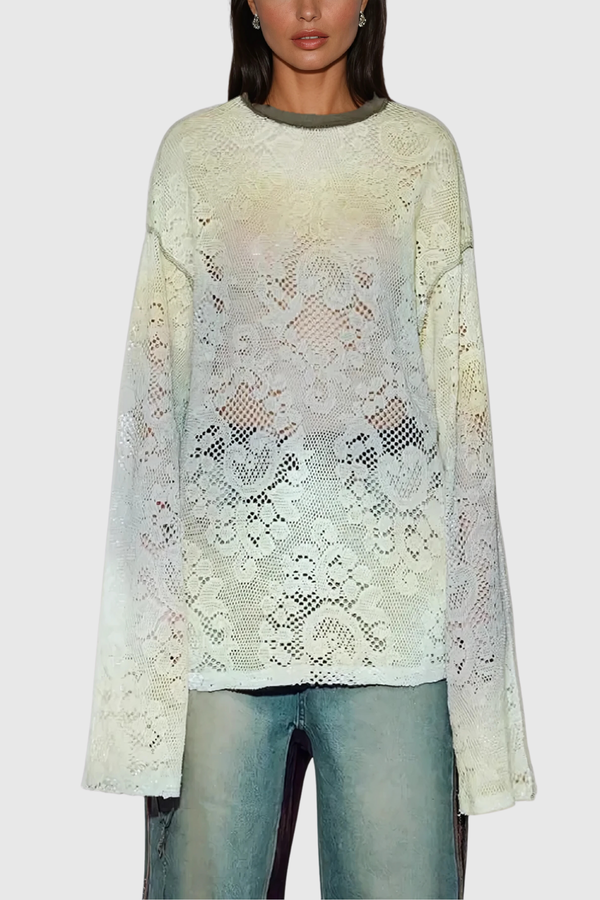 Aliza Lace Cutout Long Sleeve Top