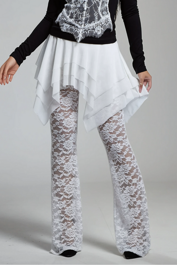 Amadeo Lace Ruffle Deconstruct Pants