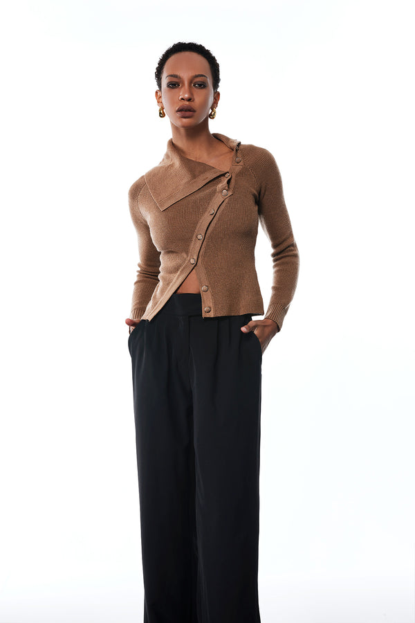 Amadeus Deconstruct Split Asymmetric Knit Top