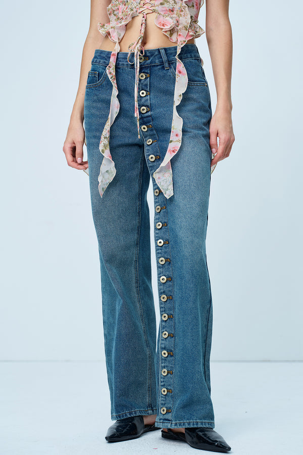 Amias Deconstruct Button Jeans