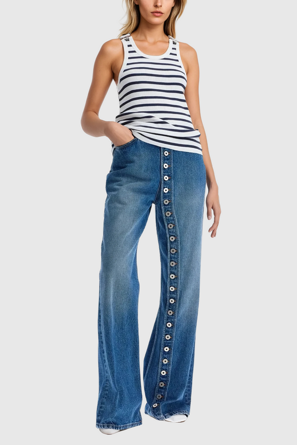 Amias Deconstruct Button Jeans