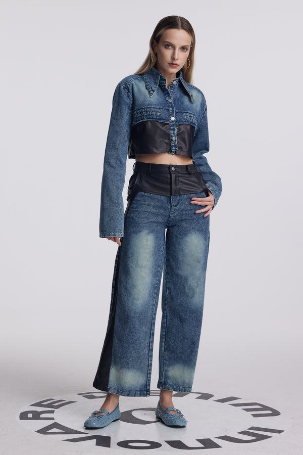 Amro Deconstruct Fringe Denim Pants Set