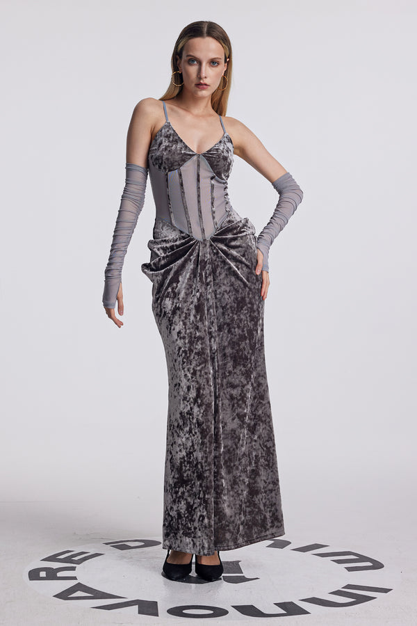 Amy Ruch Backless Corset Maxi Dress