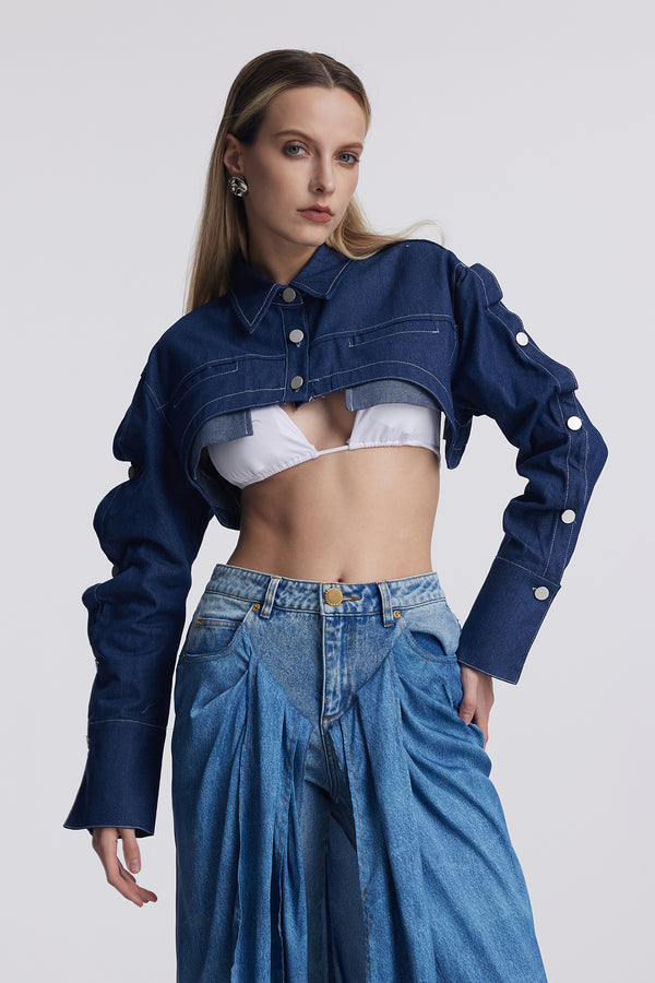 Anah Deconstruct Denim Short Jacket