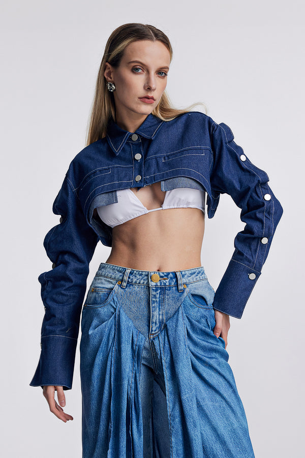 Anah Deconstruct Denim Short Jacket