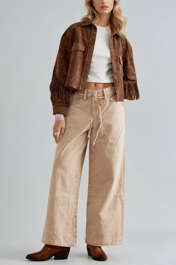 Anastasia Fringe Suede Short Jacket