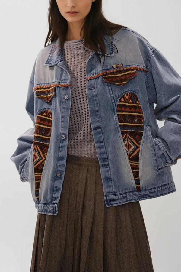 Anders Deconstruct Embroidered Denim Jacket