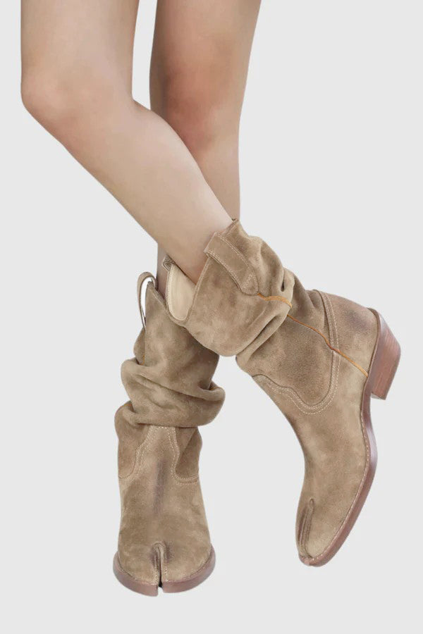 Angelique Suede Cowboy Tabi Boots