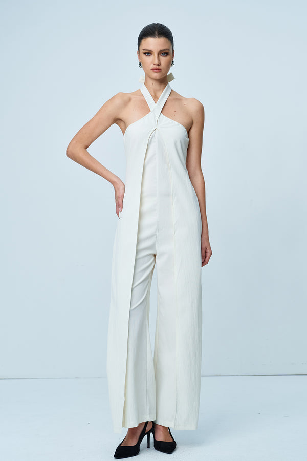 Anisij Halter Neck Deconstruct Jumpsuit