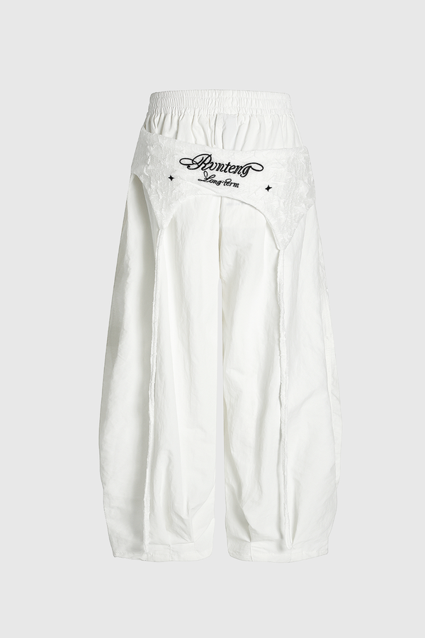 Anouk Asymmetric Deconstruct Wide Pants In White