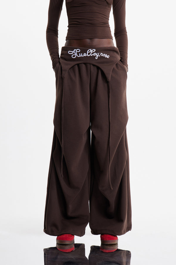 Anouk Print Wide Leg Pants In Brown