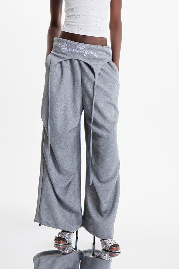 Anouk Print Wide Leg Pants In Grey