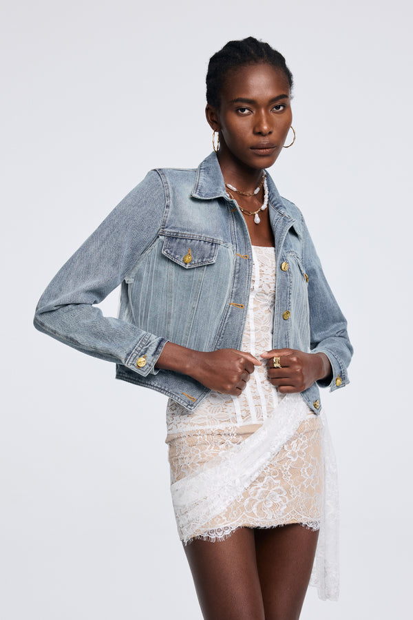 Apollinaria Mesh Deconstruct Denim Jacket