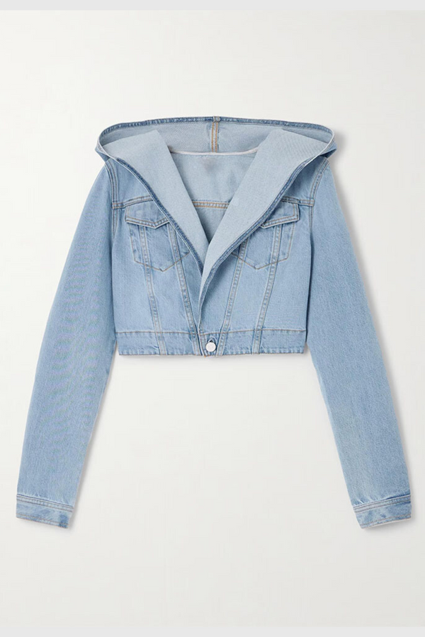 Araceli  Deconstruct Hooded Denim Short Jacket