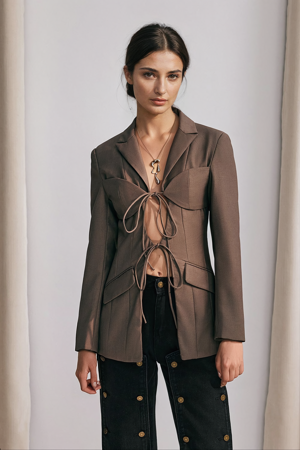 Arlette Lace Up Cutout Jacket