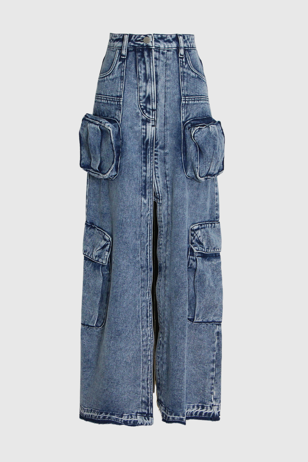 Ava Cutout Denim Skirt