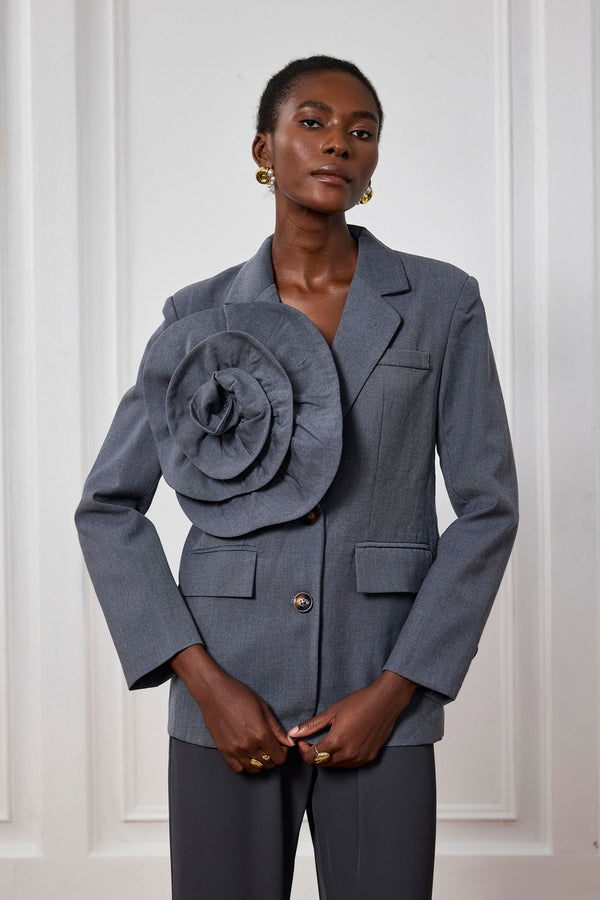 Avayah Flower Lapel Blazer