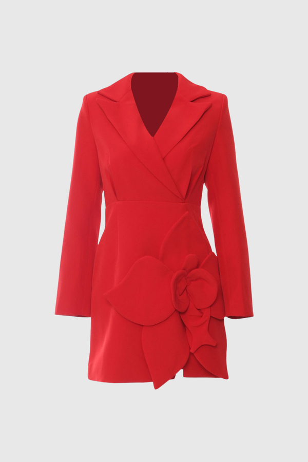 Bachué Flower Lapel Blazer Mini Dress