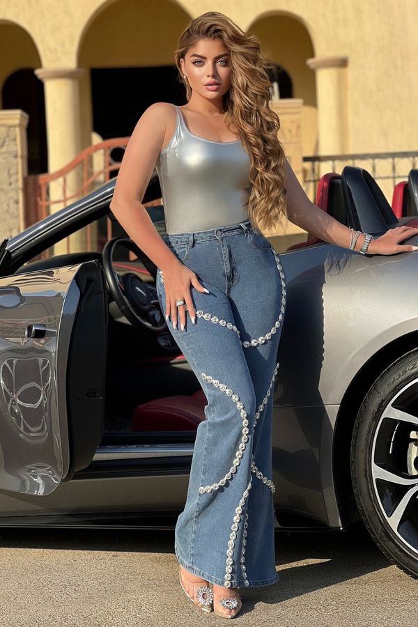 Bagheera Rhinestone Stripe Jeans