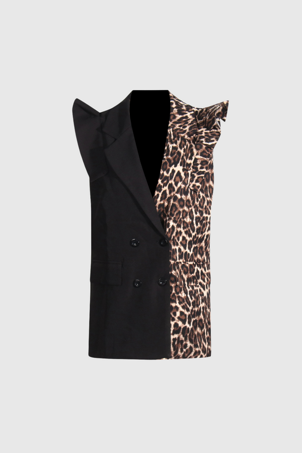 Baines Leopard Deconstruct Ruffle Suit