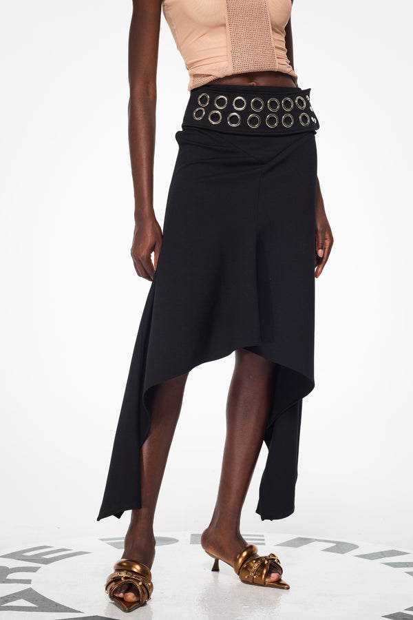 Bakhtiar Buckle Asymmetric Maxi Skirt