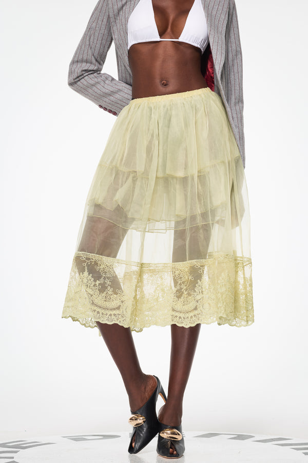 Bartel Mesh Ruffle Midi Skirt