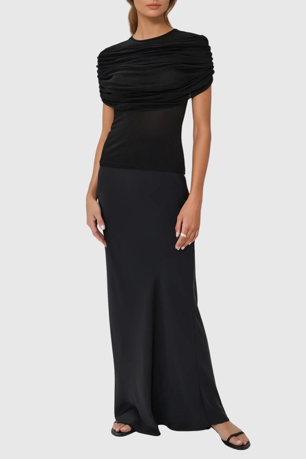 Batel Mesh Ruch T Shirt In Black