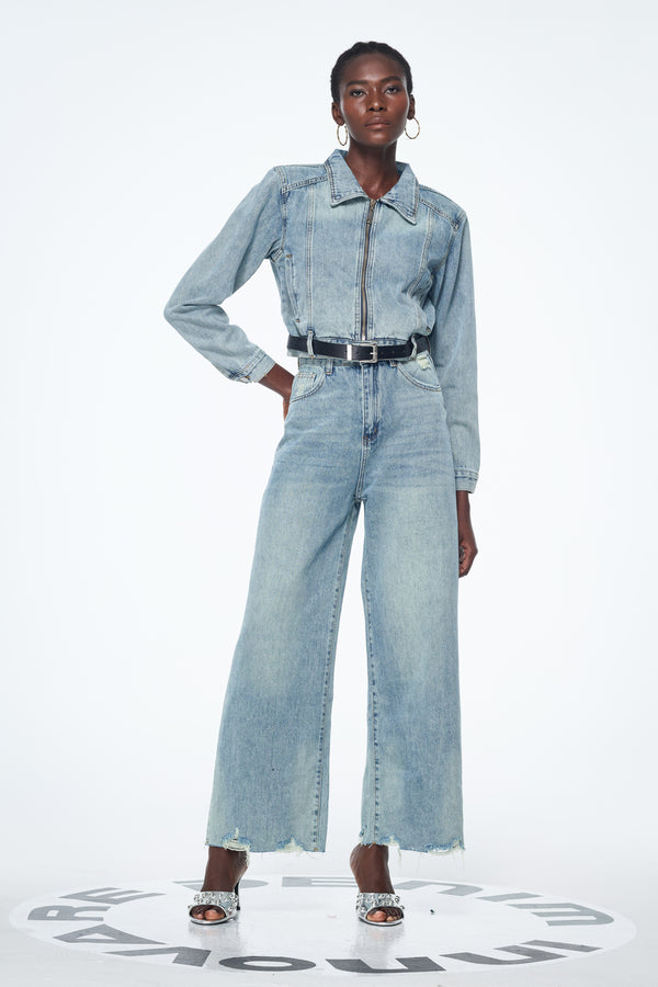 Baudilio Deconstruct Denim Pants Set