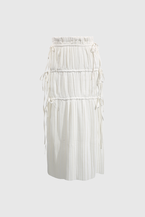 Becki Ruch Drawstring Split Midi Skirt