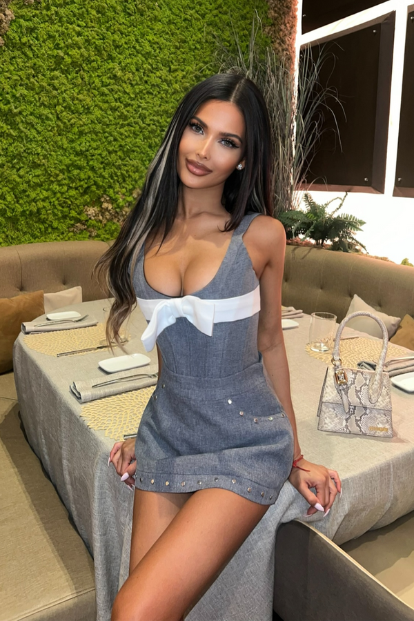 Besim Corset Bow Skirt Set