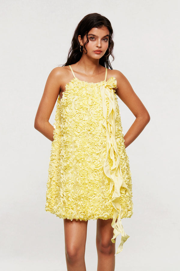 Blagica Flower Halter Neck Mini Dress
