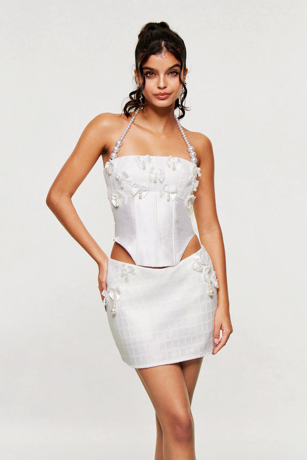 Blaine Pearl Corset Skirt Set