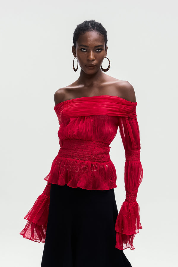 Borivoj Off Shoulder Ruch Top