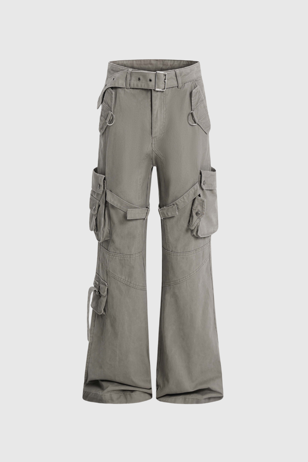 Braeden Pocket Cargo Jeans In Grey
