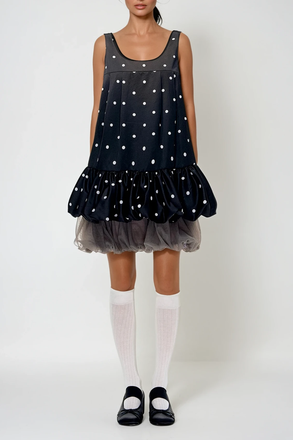 Branca Dot Puffy Mini Dress