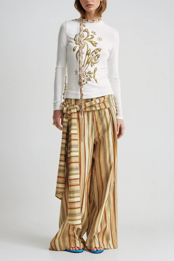 Brando Stripe Lace Up Pants